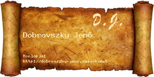 Dobrovszky Jenő névjegykártya