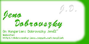 jeno dobrovszky business card